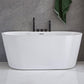 Soaking Antique Finish Bath Stand Alone Modern Oval Bath Tub White Tub with Black 5-Piece Set Clearhalo 'Bathroom Remodel & Bathroom Fixtures' 'Bathtubs' 'Home Improvement' 'home_improvement' 'home_improvement_bathtubs' 'Showers & Bathtubs' 7378691