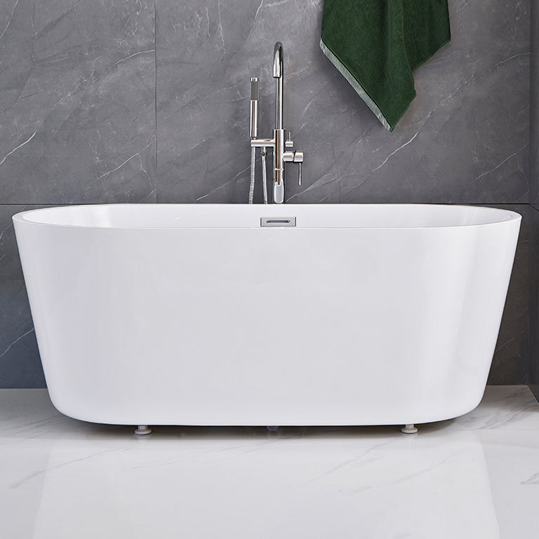Soaking Antique Finish Bath Stand Alone Modern Oval Bath Tub Silver Tub with Freestanding Tub Fillers Clearhalo 'Bathroom Remodel & Bathroom Fixtures' 'Bathtubs' 'Home Improvement' 'home_improvement' 'home_improvement_bathtubs' 'Showers & Bathtubs' 7378693