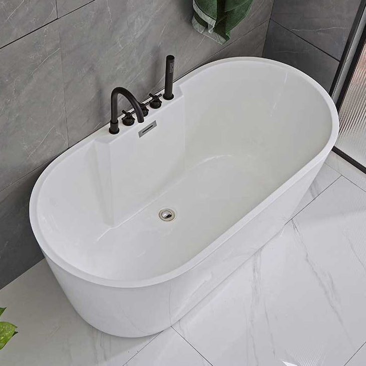 Soaking Antique Finish Bath Stand Alone Modern Oval Bath Tub Clearhalo 'Bathroom Remodel & Bathroom Fixtures' 'Bathtubs' 'Home Improvement' 'home_improvement' 'home_improvement_bathtubs' 'Showers & Bathtubs' 7378702