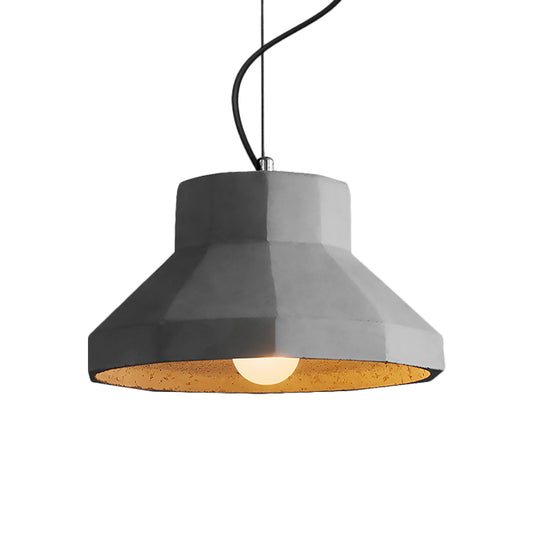 Dome/Can/Barn Cement Ceiling Light Vintage 5"/5.5"/8" Wide 1 Light Restaurant Mini Pendant Lamp Fixture in Grey Clearhalo 'Ceiling Lights' 'Industrial Pendants' 'Industrial' 'Middle Century Pendants' 'Pendant Lights' 'Pendants' 'Tiffany' Lighting' 737872