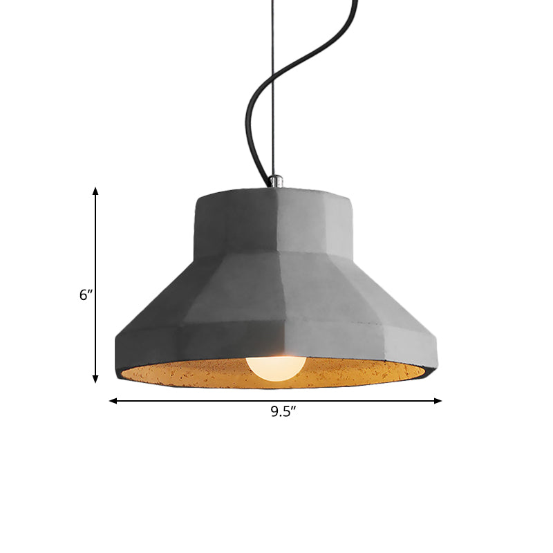 Dome/Can/Barn Cement Ceiling Light Vintage 5"/5.5"/8" Wide 1 Light Restaurant Mini Pendant Lamp Fixture in Grey Clearhalo 'Ceiling Lights' 'Industrial Pendants' 'Industrial' 'Middle Century Pendants' 'Pendant Lights' 'Pendants' 'Tiffany' Lighting' 737873