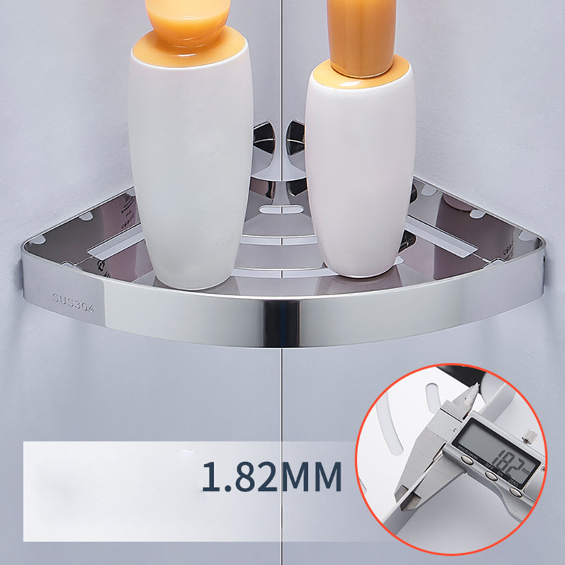 Silver/Black Bathroom Set Modern 1/2/3 - Piece Anti-rust Bath Shelf Clearhalo 'Bathroom Hardware Sets' 'Bathroom Hardware' 'Bathroom Remodel & Bathroom Fixtures' 'bathroom_hardware_sets' 'Home Improvement' 'home_improvement' 'home_improvement_bathroom_hardware_sets' 7378743