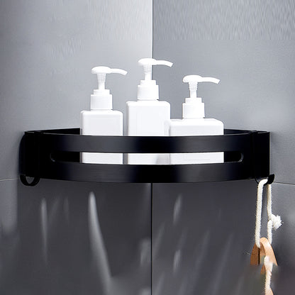 Black Bathroom Set Modern 1/2/3 - Piece Anti-rust Bath Shelf 1 Piece Triangle Clearhalo 'Bathroom Hardware Sets' 'Bathroom Hardware' 'Bathroom Remodel & Bathroom Fixtures' 'bathroom_hardware_sets' 'Home Improvement' 'home_improvement' 'home_improvement_bathroom_hardware_sets' 7378783