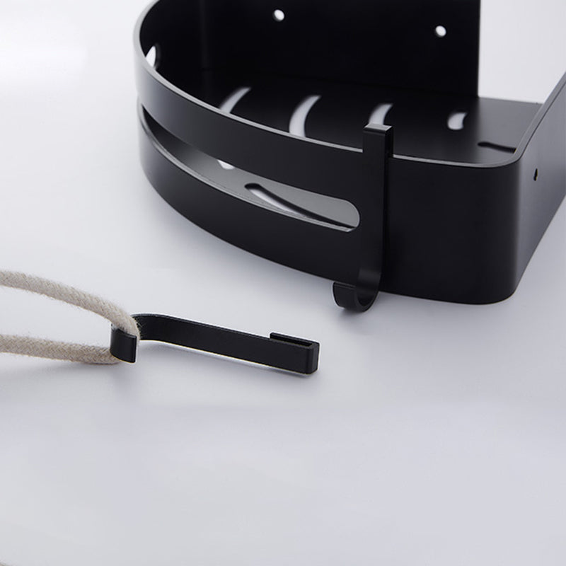 Black Bathroom Set Modern 1/2/3 - Piece Anti-rust Bath Shelf Clearhalo 'Bathroom Hardware Sets' 'Bathroom Hardware' 'Bathroom Remodel & Bathroom Fixtures' 'bathroom_hardware_sets' 'Home Improvement' 'home_improvement' 'home_improvement_bathroom_hardware_sets' 7378796