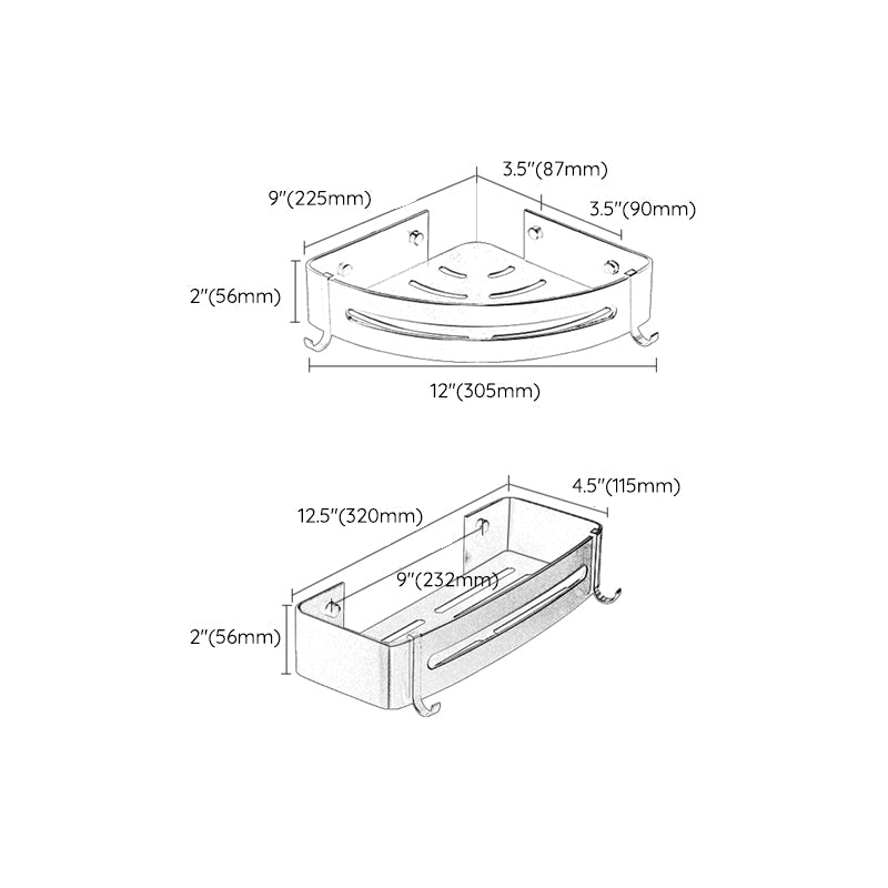Black Bathroom Set Modern 1/2/3 - Piece Anti-rust Bath Shelf Clearhalo 'Bathroom Hardware Sets' 'Bathroom Hardware' 'Bathroom Remodel & Bathroom Fixtures' 'bathroom_hardware_sets' 'Home Improvement' 'home_improvement' 'home_improvement_bathroom_hardware_sets' 7378798