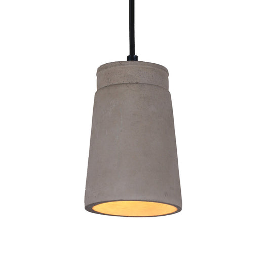 Grey 1 Bulb Hanging Lighting Industrial Cement Cylindrical Ceiling Pendant Lamp for Bedroom Clearhalo 'Ceiling Lights' 'Industrial Pendants' 'Industrial' 'Middle Century Pendants' 'Pendant Lights' 'Pendants' 'Tiffany' Lighting' 737880