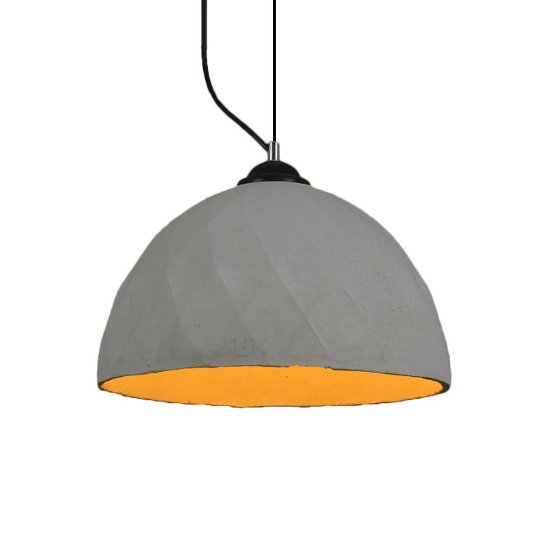 Vintage Dome/Oval Ceiling Light 1-Light Cement Mini Hanging Pendant Lamp in Grey, 6"/10" Width Clearhalo 'Ceiling Lights' 'Industrial Pendants' 'Industrial' 'Middle Century Pendants' 'Pendant Lights' 'Pendants' 'Tiffany' Lighting' 737884