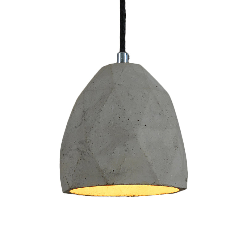 1-Bulb Cement Pendant Lighting Industrial-Style Grey Dome Restaurant Hanging Lamp Kit Clearhalo 'Ceiling Lights' 'Industrial Pendants' 'Industrial' 'Middle Century Pendants' 'Pendant Lights' 'Pendants' 'Tiffany' Lighting' 737892
