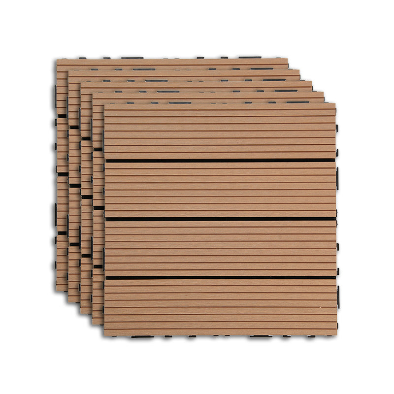 Outdoor Deck Tiles Striped Detail Composite Snapping Wooden Deck Tiles Black Clearhalo 'Home Improvement' 'home_improvement' 'home_improvement_outdoor_deck_tiles_planks' 'Outdoor Deck Tiles & Planks' 'Outdoor Flooring & Tile' 'Outdoor Remodel' 'outdoor_deck_tiles_planks' 7379181