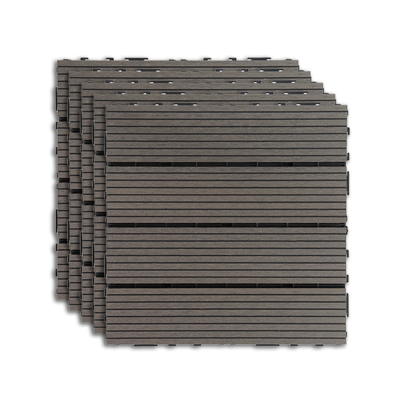 Outdoor Deck Tiles Striped Detail Composite Snapping Wooden Deck Tiles Grey Clearhalo 'Home Improvement' 'home_improvement' 'home_improvement_outdoor_deck_tiles_planks' 'Outdoor Deck Tiles & Planks' 'Outdoor Flooring & Tile' 'Outdoor Remodel' 'outdoor_deck_tiles_planks' 7379182