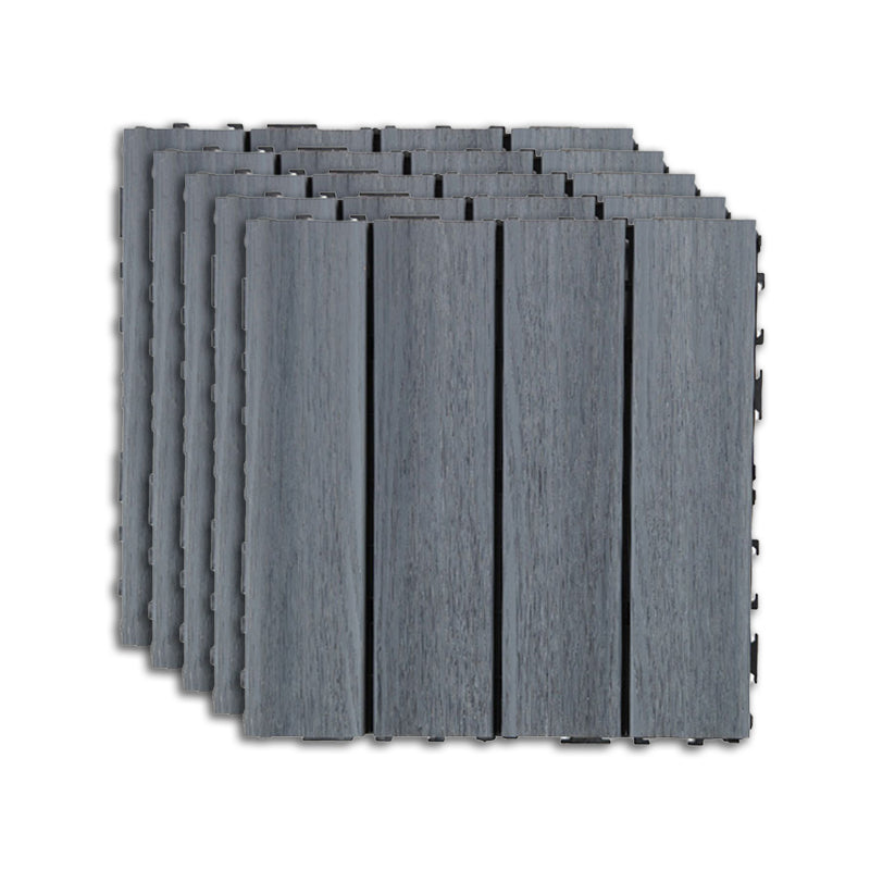 Outdoor Deck Tiles Striped Detail Composite Snapping Wooden Deck Tiles White/ Gray Clearhalo 'Home Improvement' 'home_improvement' 'home_improvement_outdoor_deck_tiles_planks' 'Outdoor Deck Tiles & Planks' 'Outdoor Flooring & Tile' 'Outdoor Remodel' 'outdoor_deck_tiles_planks' 7379185