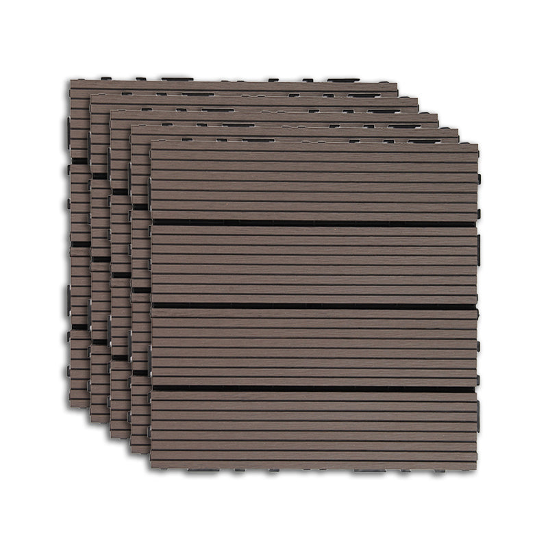 Outdoor Deck Tiles Striped Detail Composite Snapping Wooden Deck Tiles Khaki Clearhalo 'Home Improvement' 'home_improvement' 'home_improvement_outdoor_deck_tiles_planks' 'Outdoor Deck Tiles & Planks' 'Outdoor Flooring & Tile' 'Outdoor Remodel' 'outdoor_deck_tiles_planks' 7379192