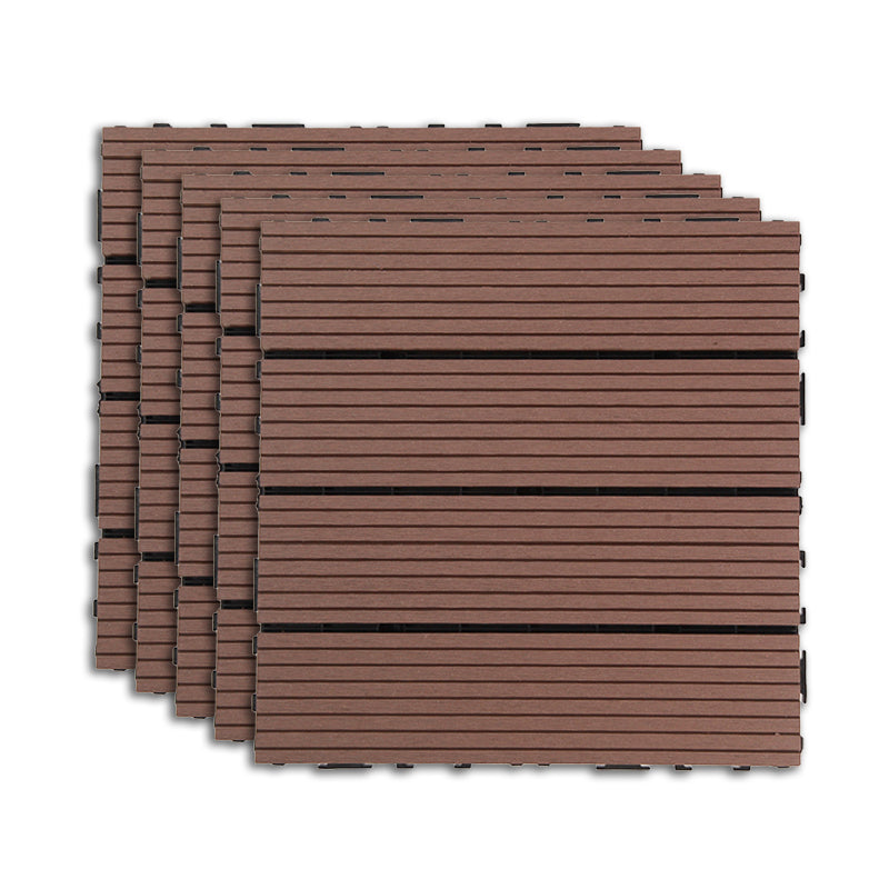 Outdoor Deck Tiles Striped Detail Composite Snapping Wooden Deck Tiles Yellow Brown Clearhalo 'Home Improvement' 'home_improvement' 'home_improvement_outdoor_deck_tiles_planks' 'Outdoor Deck Tiles & Planks' 'Outdoor Flooring & Tile' 'Outdoor Remodel' 'outdoor_deck_tiles_planks' 7379202