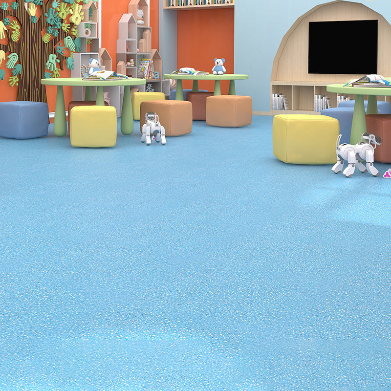 Modern Scratch Resistant Plastic floor Square Edge Floor Leather Blue 0.07" Clearhalo 'Flooring 'Home Improvement' 'home_improvement' 'home_improvement_vinyl_flooring' 'Vinyl Flooring' 'vinyl_flooring' Walls and Ceiling' 7379256