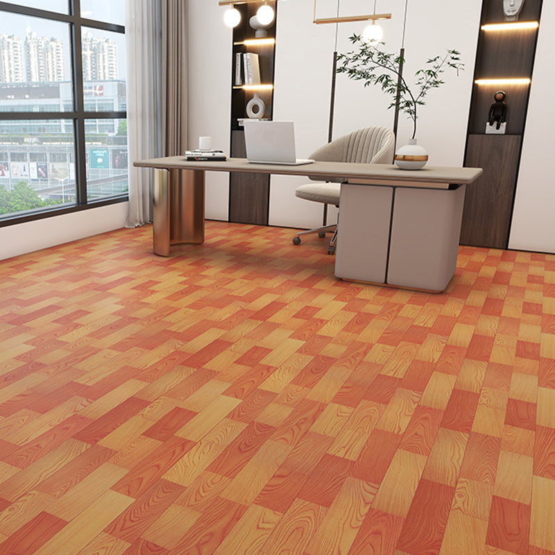 Modern Scratch Resistant Plastic floor Square Edge Floor Leather Red Brown 0.07" Clearhalo 'Flooring 'Home Improvement' 'home_improvement' 'home_improvement_vinyl_flooring' 'Vinyl Flooring' 'vinyl_flooring' Walls and Ceiling' 7379267