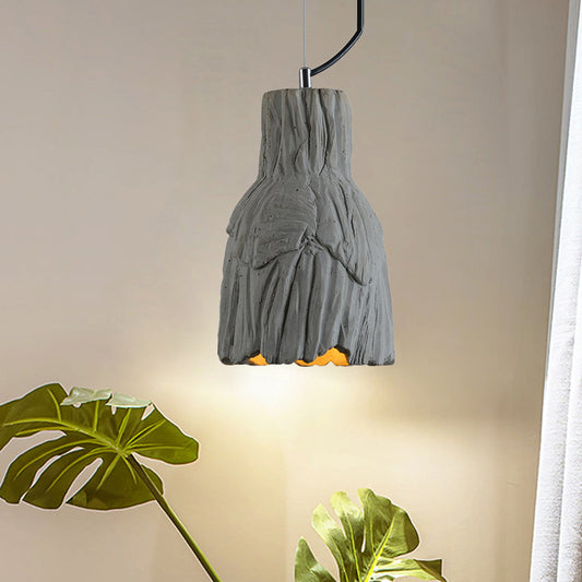 Industrial-Style Barn/Domed Ceiling Light 1 Light Cement Hanging Pendant Lamp in Grey, 6"/12" Wide Grey 6" Clearhalo 'Ceiling Lights' 'Industrial Pendants' 'Industrial' 'Middle Century Pendants' 'Pendant Lights' 'Pendants' 'Tiffany' Lighting' 737926