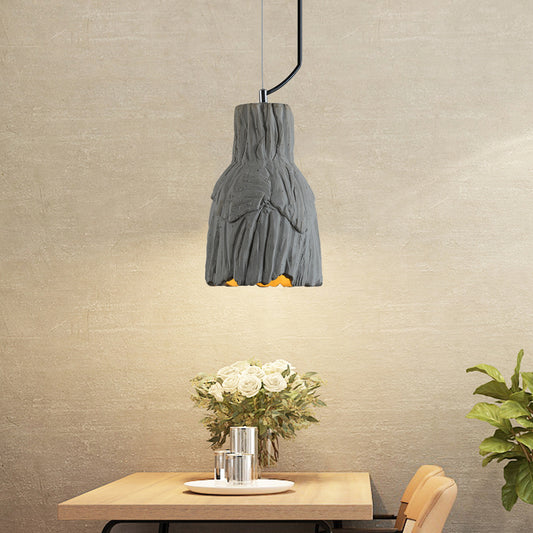 Industrial-Style Barn/Domed Ceiling Light 1 Light Cement Hanging Pendant Lamp in Grey, 6"/12" Wide Clearhalo 'Ceiling Lights' 'Industrial Pendants' 'Industrial' 'Middle Century Pendants' 'Pendant Lights' 'Pendants' 'Tiffany' Lighting' 737927