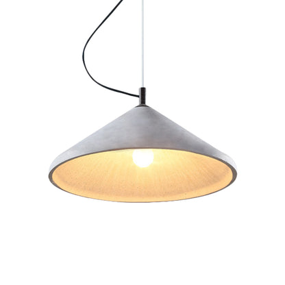 Cone Dining Room Ceiling Light Industrial Cement 1 Light Grey Pendant Lamp Fixture Grey Clearhalo 'Ceiling Lights' 'Industrial Pendants' 'Industrial' 'Middle Century Pendants' 'Pendant Lights' 'Pendants' 'Tiffany' Lighting' 737941