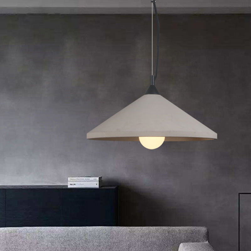 Industrial-Style Wide Flare Pendant Lamp 1 Head Cement Hanging Ceiling Light in Grey Grey Clearhalo 'Ceiling Lights' 'Industrial Pendants' 'Industrial' 'Middle Century Pendants' 'Pendant Lights' 'Pendants' 'Tiffany' Lighting' 737951