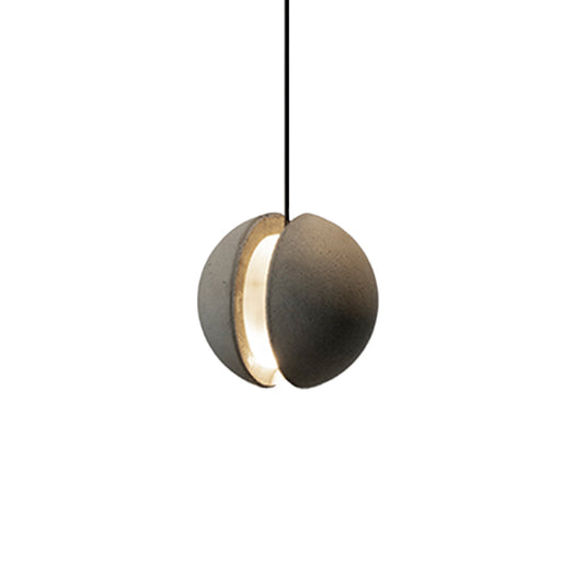 Sphere Cement Hanging Pendant Light Vintage 1-Light Living Room Ceiling Lamp in Grey Clearhalo 'Ceiling Lights' 'Industrial Pendants' 'Industrial' 'Middle Century Pendants' 'Pendant Lights' 'Pendants' 'Tiffany' Lighting' 737957