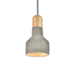 1-Bulb Jar Shape Pendant Light Kit Industrial Grey/Red/Blue Cement Hanging Ceiling Lamp with Wood Top Clearhalo 'Ceiling Lights' 'Industrial Pendants' 'Industrial' 'Middle Century Pendants' 'Pendant Lights' 'Pendants' 'Tiffany' Lighting' 737968
