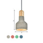 1-Bulb Jar Shape Pendant Light Kit Industrial Grey/Red/Blue Cement Hanging Ceiling Lamp with Wood Top Clearhalo 'Ceiling Lights' 'Industrial Pendants' 'Industrial' 'Middle Century Pendants' 'Pendant Lights' 'Pendants' 'Tiffany' Lighting' 737970