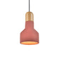 1-Bulb Jar Shape Pendant Light Kit Industrial Grey/Red/Blue Cement Hanging Ceiling Lamp with Wood Top Clearhalo 'Ceiling Lights' 'Industrial Pendants' 'Industrial' 'Middle Century Pendants' 'Pendant Lights' 'Pendants' 'Tiffany' Lighting' 737973