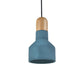 1-Bulb Jar Shape Pendant Light Kit Industrial Grey/Red/Blue Cement Hanging Ceiling Lamp with Wood Top Clearhalo 'Ceiling Lights' 'Industrial Pendants' 'Industrial' 'Middle Century Pendants' 'Pendant Lights' 'Pendants' 'Tiffany' Lighting' 737982