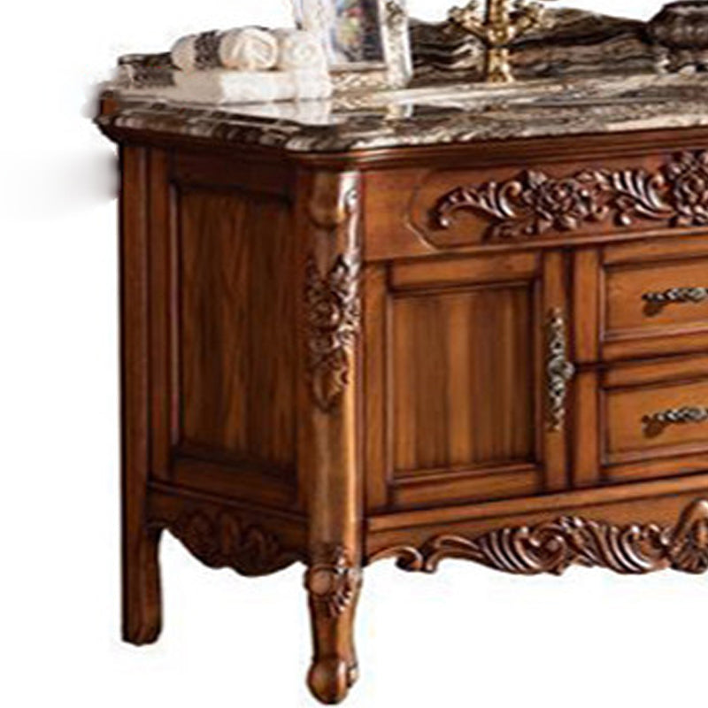 Wood Frame Vanity Drawers Freestanding Mirror Single Sink Rectangular Vanity with 2 Doors Clearhalo 'Bathroom Remodel & Bathroom Fixtures' 'Bathroom Vanities' 'bathroom_vanities' 'Home Improvement' 'home_improvement' 'home_improvement_bathroom_vanities' 7379897