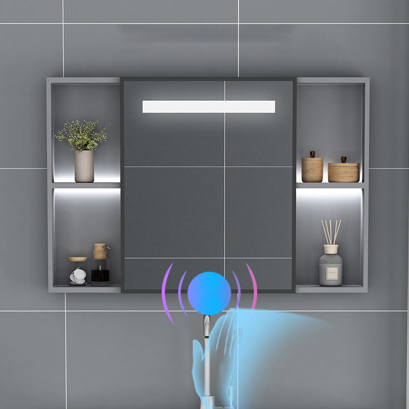 Bath Vanity Single Sink Metal Frame Grey Rectangular 2 Doors Freestanding Vanity Clearhalo 'Bathroom Remodel & Bathroom Fixtures' 'Bathroom Vanities' 'bathroom_vanities' 'Home Improvement' 'home_improvement' 'home_improvement_bathroom_vanities' 7379917