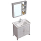 White Freestanding Vanity Rectangular 2 Doors Metal Frame Mirror Single Sink Vanity Vanity & Faucet & Mirror Cabinet Clearhalo 'Bathroom Remodel & Bathroom Fixtures' 'Bathroom Vanities' 'bathroom_vanities' 'Home Improvement' 'home_improvement' 'home_improvement_bathroom_vanities' 7379964