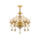 Traditional Lotus Hanging Chandelier 3/5-Light Clear Crystal Glass Ceiling Pendant Lamp in Brass Clearhalo 'Ceiling Lights' 'Chandeliers' Lighting' options 738003