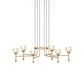 Crystal Brass Multi Ceiling Light Diamond 6/8-Bulb 27"/31" Wide Modernist LED Pendant Lamp Kit Clearhalo 'Ceiling Lights' 'Modern Pendants' 'Modern' 'Pendant Lights' 'Pendants' Lighting' 738025
