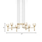 Crystal Brass Multi Ceiling Light Diamond 6/8-Bulb 27"/31" Wide Modernist LED Pendant Lamp Kit Clearhalo 'Ceiling Lights' 'Modern Pendants' 'Modern' 'Pendant Lights' 'Pendants' Lighting' 738027