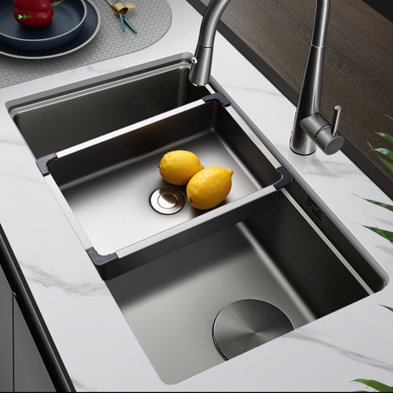 Stainless Steel Kitchen Sink Single Basin Kitchen Sink with Cutting-Board Clearhalo 'Home Improvement' 'home_improvement' 'home_improvement_kitchen_sinks' 'Kitchen Remodel & Kitchen Fixtures' 'Kitchen Sinks & Faucet Components' 'Kitchen Sinks' 'kitchen_sinks' 7380509
