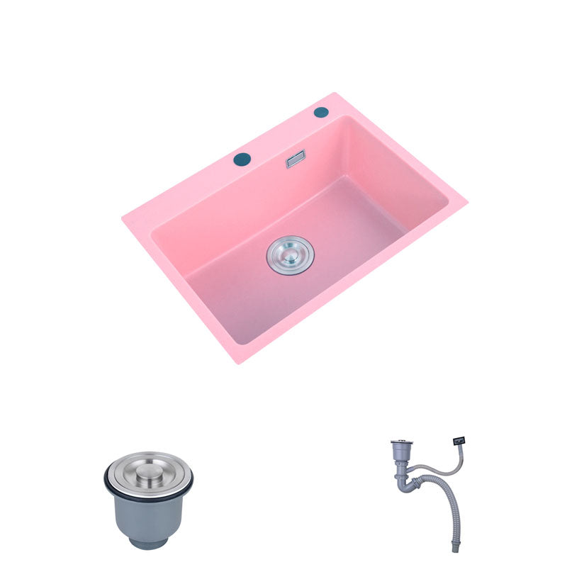 Quartz Kitchen Sink Contemporary Single Bowl Kitchen Sink with Drain Assembly Sink Only None Clearhalo 'Home Improvement' 'home_improvement' 'home_improvement_kitchen_sinks' 'Kitchen Remodel & Kitchen Fixtures' 'Kitchen Sinks & Faucet Components' 'Kitchen Sinks' 'kitchen_sinks' 7380545