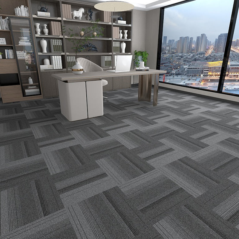 Modern Carpet Tiles Level Loop Self Adhesive Fire Resistant Tiles and Carpet Gray Black White 1 Set for Wallboard (32 Pieces * 1) Vinyl Clearhalo 'Carpet Tiles & Carpet Squares' 'carpet_tiles_carpet_squares' 'Flooring 'Home Improvement' 'home_improvement' 'home_improvement_carpet_tiles_carpet_squares' Walls and Ceiling' 7380633