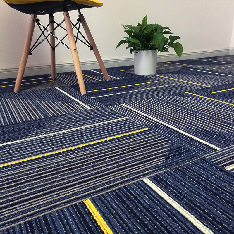 Modern Carpet Tiles Level Loop Self Adhesive Fire Resistant Tiles and Carpet Navy Blue 1 Set for Wallboard (32 Pieces * 1) Asphalt Clearhalo 'Carpet Tiles & Carpet Squares' 'carpet_tiles_carpet_squares' 'Flooring 'Home Improvement' 'home_improvement' 'home_improvement_carpet_tiles_carpet_squares' Walls and Ceiling' 7380637