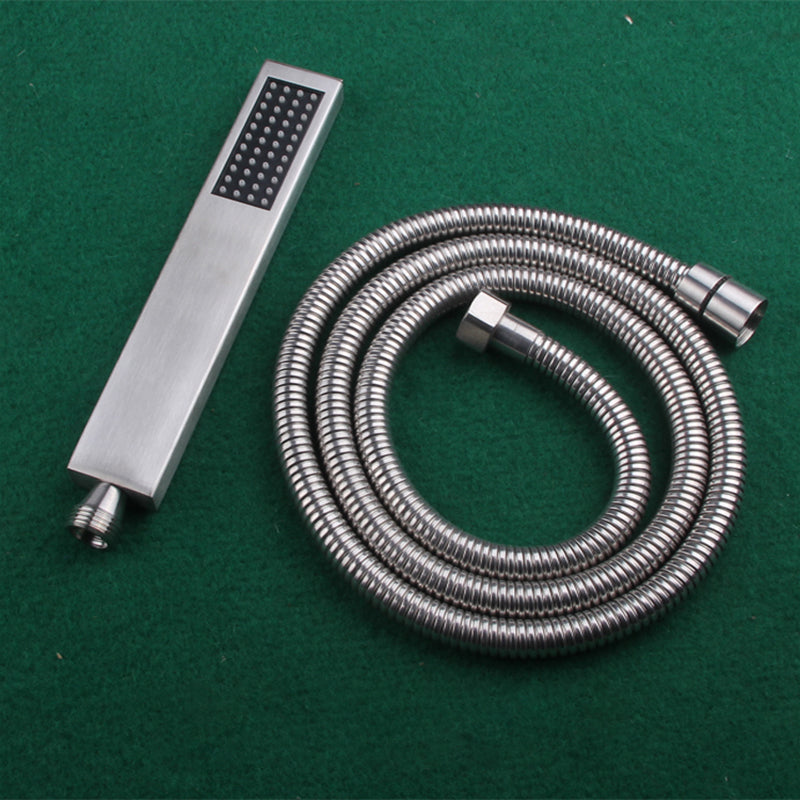 Simple Rectangle Shower Head 304 Stainless Steel Handheld Shower Head Rectangle Shower Head with Hose Clearhalo 'Bathroom Remodel & Bathroom Fixtures' 'Home Improvement' 'home_improvement' 'home_improvement_shower_heads' 'Shower Heads' 'shower_heads' 'Showers & Bathtubs Plumbing' 'Showers & Bathtubs' 7380666
