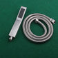 Simple Rectangle Shower Head 304 Stainless Steel Handheld Shower Head Curved Shower Head with Hose Clearhalo 'Bathroom Remodel & Bathroom Fixtures' 'Home Improvement' 'home_improvement' 'home_improvement_shower_heads' 'Shower Heads' 'shower_heads' 'Showers & Bathtubs Plumbing' 'Showers & Bathtubs' 7380668