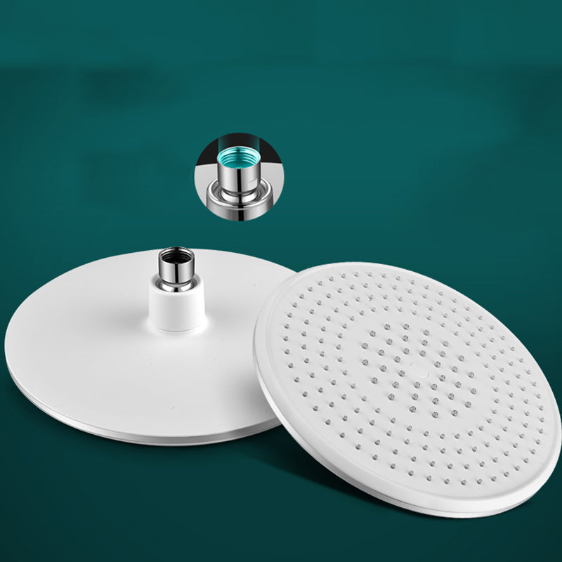 White Metal Shower Head Combo Modern Round Fixed Shower Head for Bathroom White Clearhalo 'Bathroom Remodel & Bathroom Fixtures' 'Home Improvement' 'home_improvement' 'home_improvement_shower_heads' 'Shower Heads' 'shower_heads' 'Showers & Bathtubs Plumbing' 'Showers & Bathtubs' 7380679