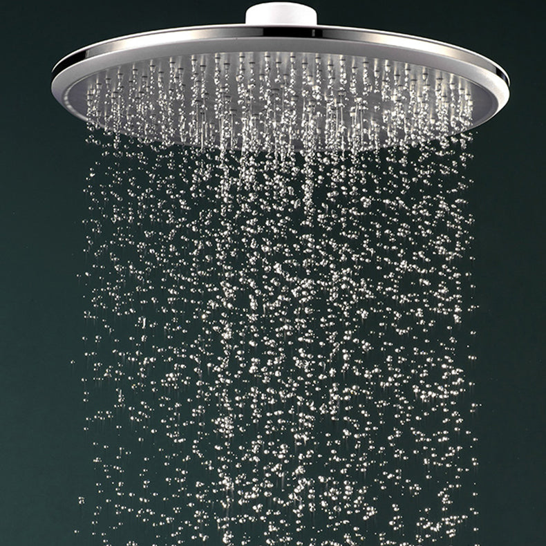 White Metal Shower Head Combo Modern Round Fixed Shower Head for Bathroom Clearhalo 'Bathroom Remodel & Bathroom Fixtures' 'Home Improvement' 'home_improvement' 'home_improvement_shower_heads' 'Shower Heads' 'shower_heads' 'Showers & Bathtubs Plumbing' 'Showers & Bathtubs' 7380680