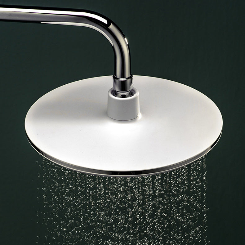 White Metal Shower Head Combo Modern Round Fixed Shower Head for Bathroom Clearhalo 'Bathroom Remodel & Bathroom Fixtures' 'Home Improvement' 'home_improvement' 'home_improvement_shower_heads' 'Shower Heads' 'shower_heads' 'Showers & Bathtubs Plumbing' 'Showers & Bathtubs' 7380681