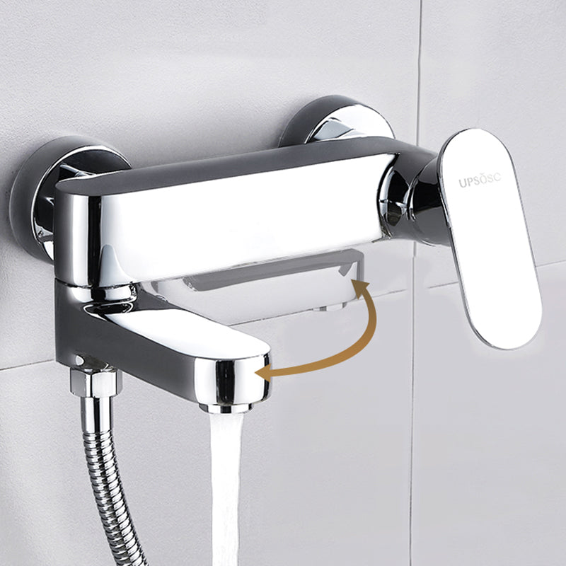 Contemporary Tub Filler Wall Mount Swivel Spout Tub Filler Trim Clearhalo 'Bathroom Remodel & Bathroom Fixtures' 'Bathtub Faucets' 'bathtub_faucets' 'Home Improvement' 'home_improvement' 'home_improvement_bathtub_faucets' 7381275
