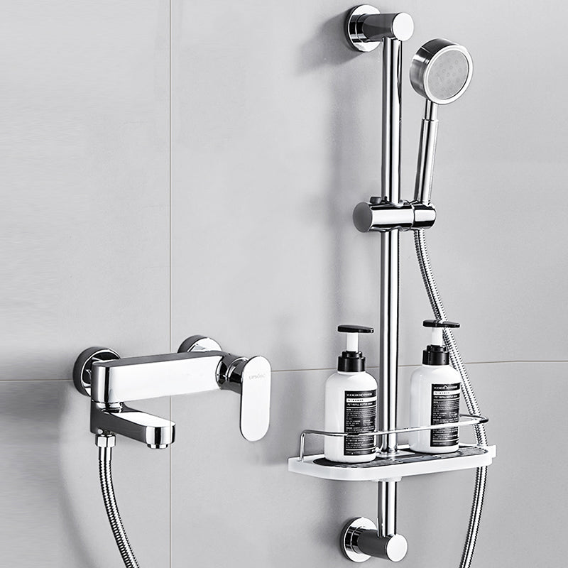 Contemporary Tub Filler Wall Mount Swivel Spout Tub Filler Trim Clearhalo 'Bathroom Remodel & Bathroom Fixtures' 'Bathtub Faucets' 'bathtub_faucets' 'Home Improvement' 'home_improvement' 'home_improvement_bathtub_faucets' 7381292