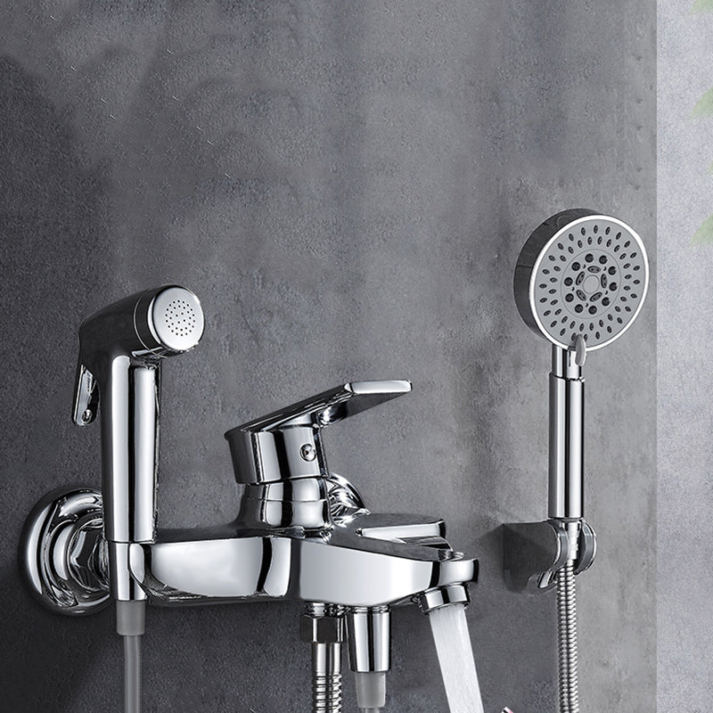 Popular Tub Filler Wall Mounted Lever Handle Fixed Tub Faucet Trim Clearhalo 'Bathroom Remodel & Bathroom Fixtures' 'Bathtub Faucets' 'bathtub_faucets' 'Home Improvement' 'home_improvement' 'home_improvement_bathtub_faucets' 7381304