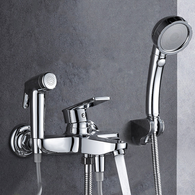 Popular Tub Filler Wall Mounted Lever Handle Fixed Tub Faucet Trim Clearhalo 'Bathroom Remodel & Bathroom Fixtures' 'Bathtub Faucets' 'bathtub_faucets' 'Home Improvement' 'home_improvement' 'home_improvement_bathtub_faucets' 7381319