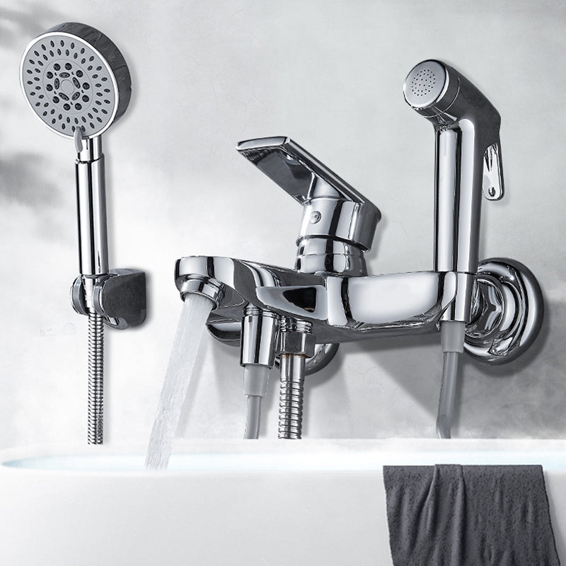 Popular Tub Filler Wall Mounted Lever Handle Fixed Tub Faucet Trim Clearhalo 'Bathroom Remodel & Bathroom Fixtures' 'Bathtub Faucets' 'bathtub_faucets' 'Home Improvement' 'home_improvement' 'home_improvement_bathtub_faucets' 7381320