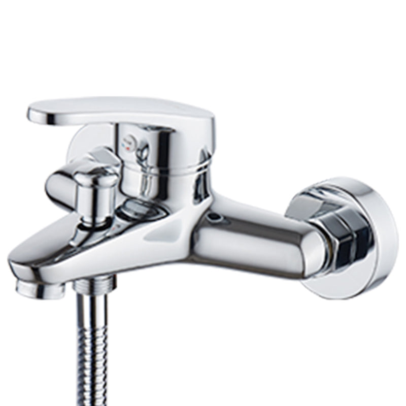 Tradition Fixed Bathtub Faucet Wall Mount Lever Handle Tub Faucet Single Faucet Risers Not Included Fixed Clearhalo 'Bathroom Remodel & Bathroom Fixtures' 'Bathtub Faucets' 'bathtub_faucets' 'Home Improvement' 'home_improvement' 'home_improvement_bathtub_faucets' 7381331