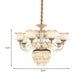Flower Crystal Hanging Ceiling Light Traditional 8-Bulb Living Room Chandelier Lamp in Gold Clearhalo 'Ceiling Lights' 'Chandeliers' Lighting' options 738162